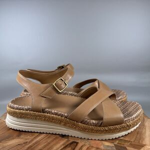 Vionic Mar Brown Leather Strappy Sandal Arch Support Women's 10 Wide